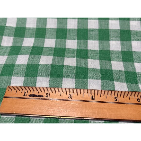 Green & White Gingham Fabric 1/2 yard x 36" Cotton For Sewing & Crafts - Picture 3 of 5